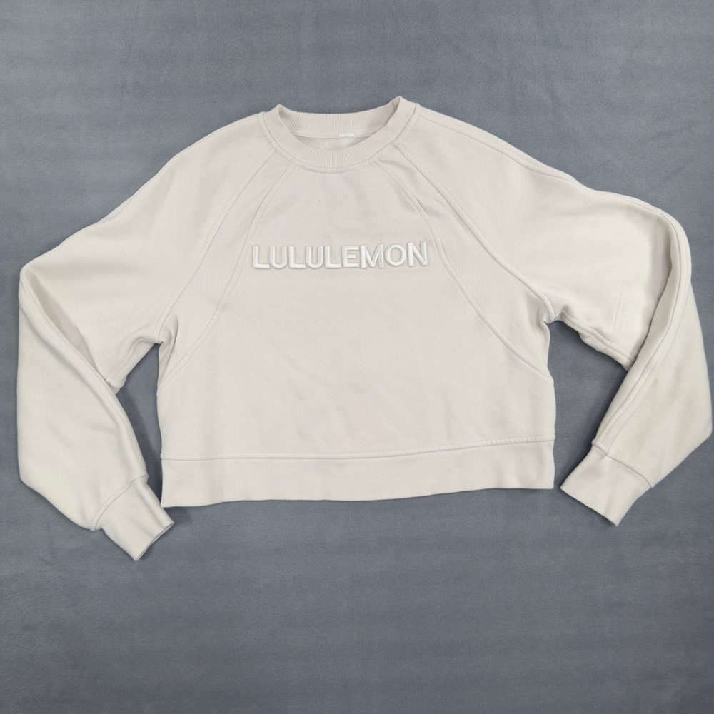 Lululemon Scuba Oversized Pullover Wordmark Cream